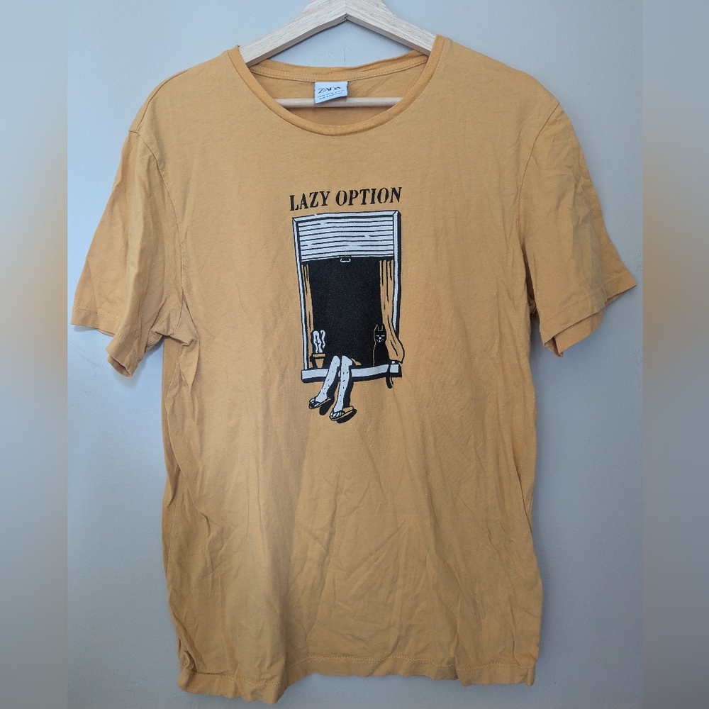 'Lazy Option' Yellow Graphic Tee